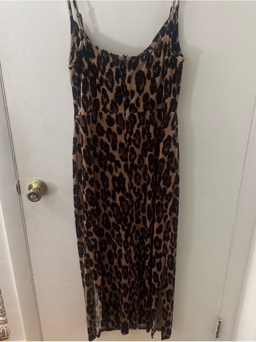 Taylor Leopard Print Maxi Dress in Brown and Black